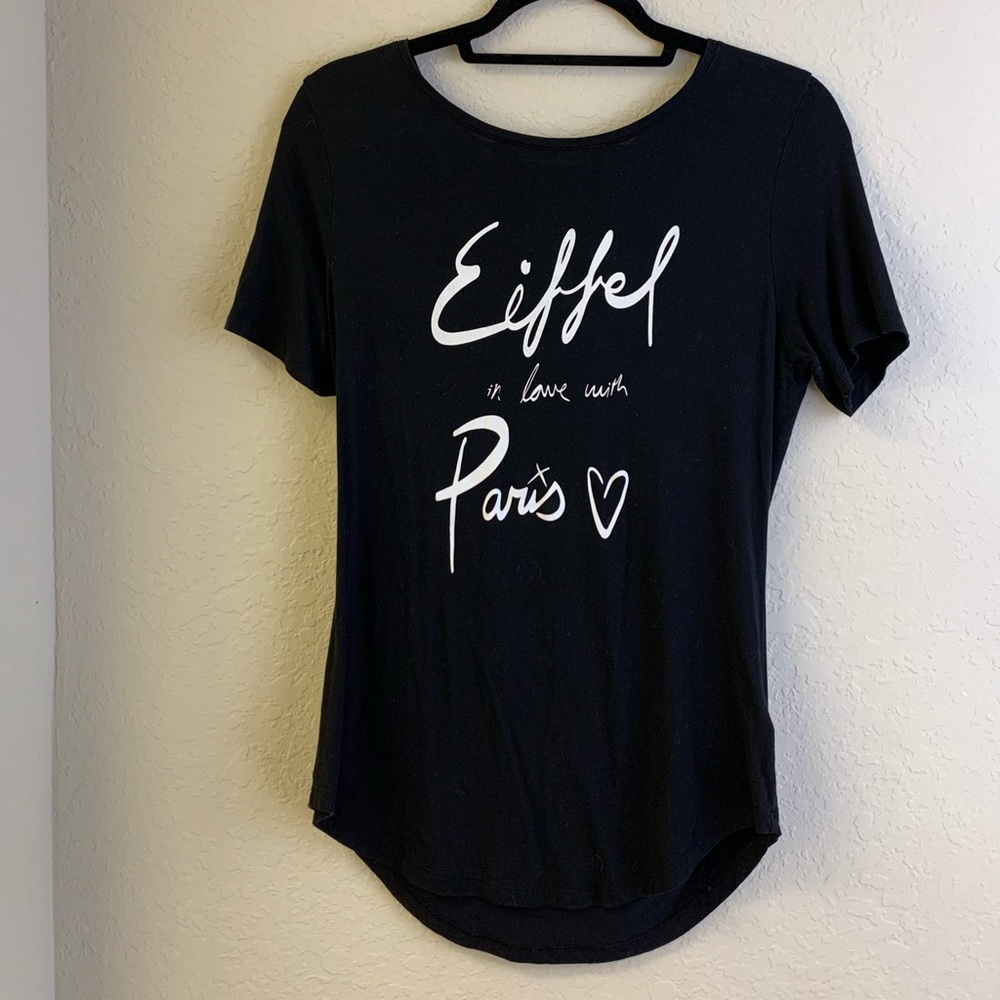 Old Navy Black Paris T-Shirt Size Medium